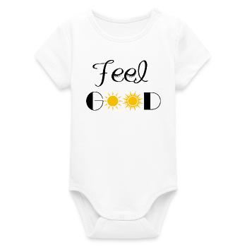 feel good - Organic Short Sleeve Baby Bodysuit by Stanley/Stella - white - Front