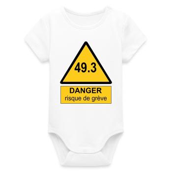 49.3 danger - Body bébé manches courtes bio Stanley/Stella - blanc - Devant