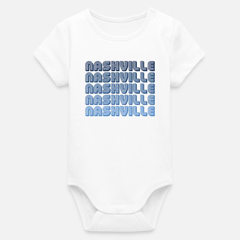 Nashville Rétro Gradient - Body bébé manches courtes bio Stanley/Stella - blanc