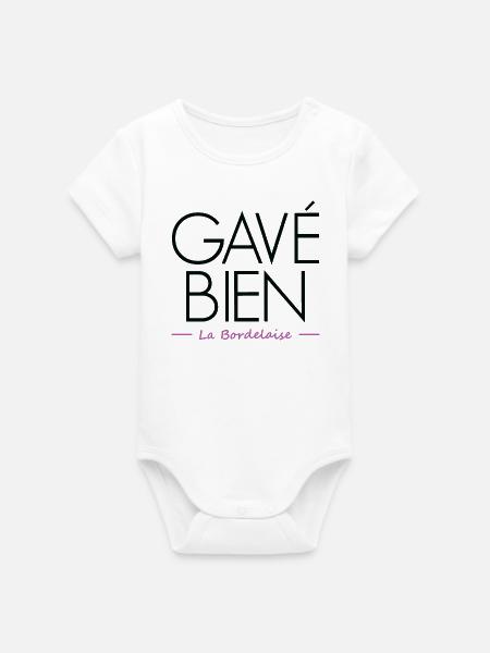 Bordeaux-Brunnen zwangsernährt - Organic Kurzarm-Babybody von Stanley/Stella - Weiß