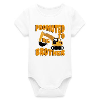 Promoted to big brother Going To Be A Big Brother - Organic Short Sleeve Baby Bodysuit by Stanley/Stella - white - Front
