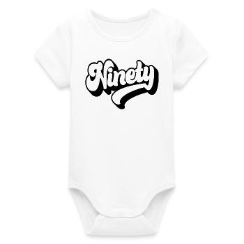 Ninety 90th Birthday Men Women 90 Years Old - Organic Short Sleeve Baby Bodysuit by Stanley/Stella - white - Front