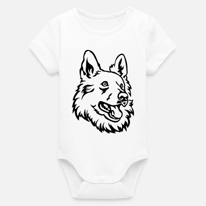 Tête de berger suisse - Body bébé manches courtes bio Stanley/Stella - blanc
