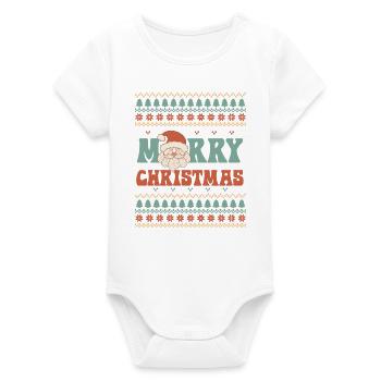 Ugly Christmas Sweater - Organic Short Sleeve Baby Bodysuit by Stanley/Stella - white - Front