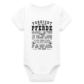 Abstraktes Geometrie Muster für Pferdefreunde - Organic Kurzarm-Babybody von Stanley/Stella - Weiß - Vorne