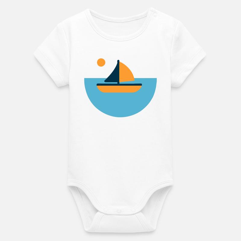 Voilier - Body bébé manches courtes bio Stanley/Stella - blanc