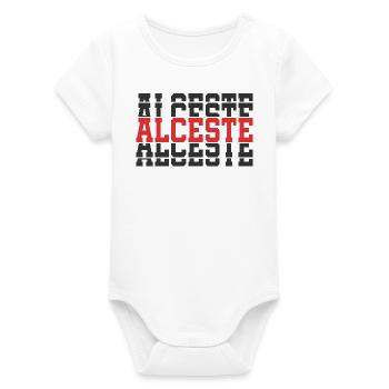 Alceste t-shirt gift idea stacked text - Organic Short Sleeve Baby Bodysuit by Stanley/Stella - white - Front