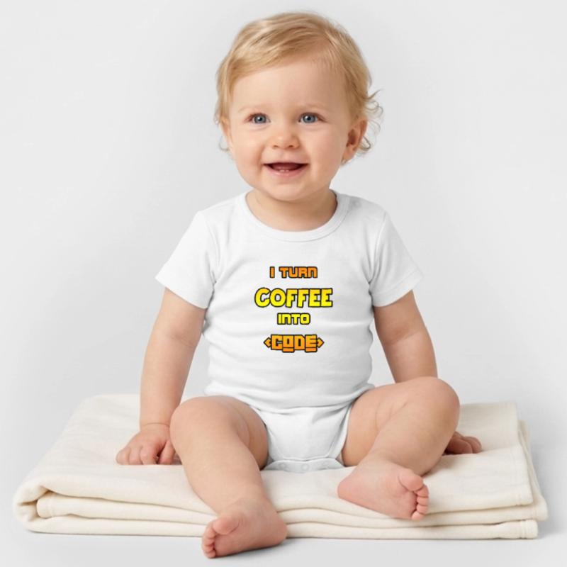 Je transforme le café en code Body bébé manches courtes bio Stanley/Stella