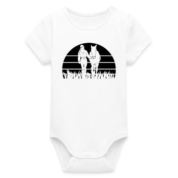 Rider - Organic Short Sleeve Baby Bodysuit by Stanley/Stella - white - Front