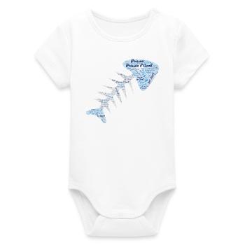 FISH. APRIL FOOL - Organic Short Sleeve Baby Bodysuit by Stanley/Stella - white - Front