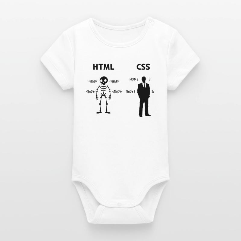 Développeur Programmeur Coden Code de script CSS Body bébé manches courtes bio Stanley/Stella