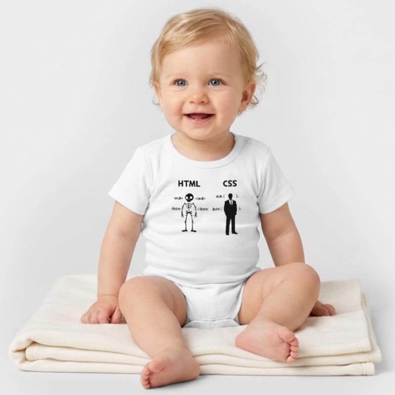 Développeur Programmeur Coden Code de script CSS Body bébé manches courtes bio Stanley/Stella