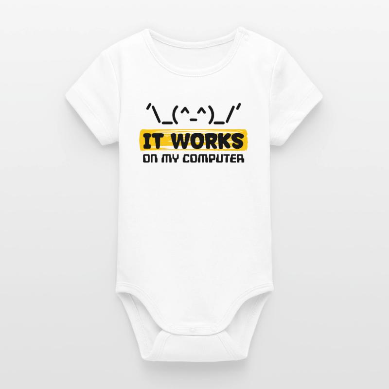 Coden Skripting Computerfreak Developer Statement Organic Kurzarm-Babybody von Stanley/Stella