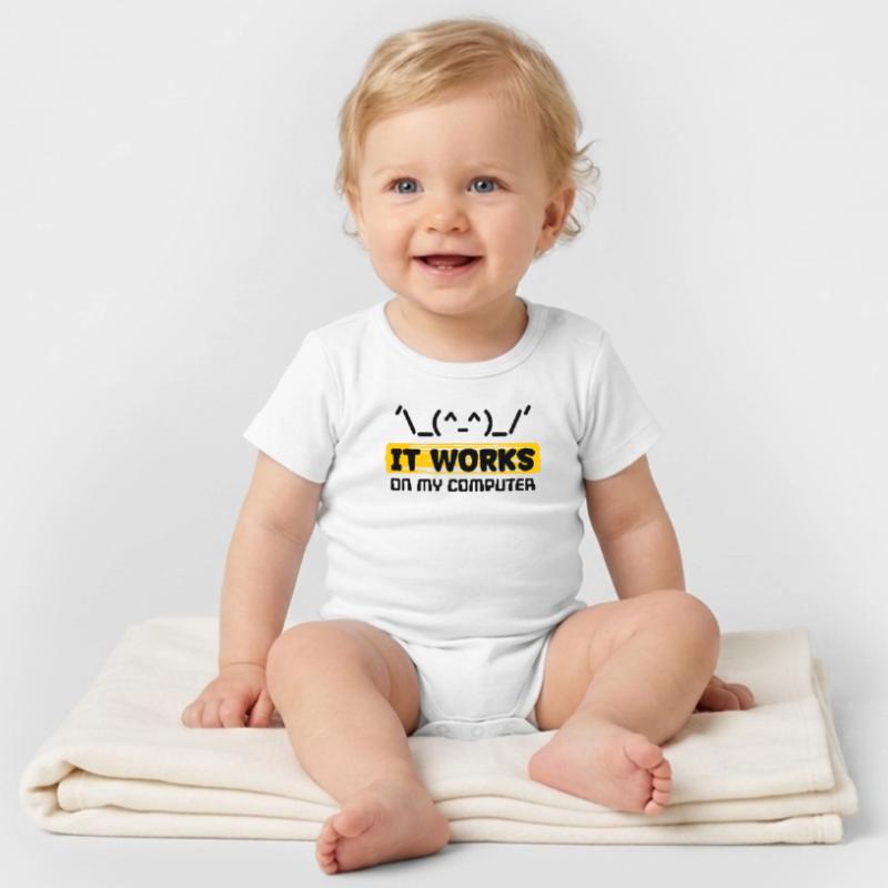 Coden Skripting Computerfreak Developer Statement Organic Kurzarm-Babybody von Stanley/Stella