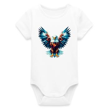 Aigle polygonal - Body bébé manches courtes bio Stanley/Stella - blanc - Devant