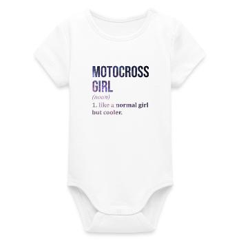motocross - Body bébé manches courtes bio Stanley/Stella - blanc - Devant