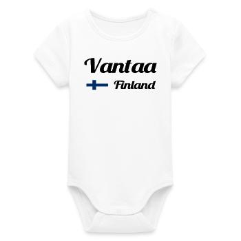 Vantaa Finnland Drucken - Organic Kurzarm-Babybody von Stanley/Stella - Weiß - Vorne