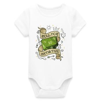 Roll for Initiative – Dice Your Destiny - Organic Short Sleeve Baby Bodysuit by Stanley/Stella - white - Front
