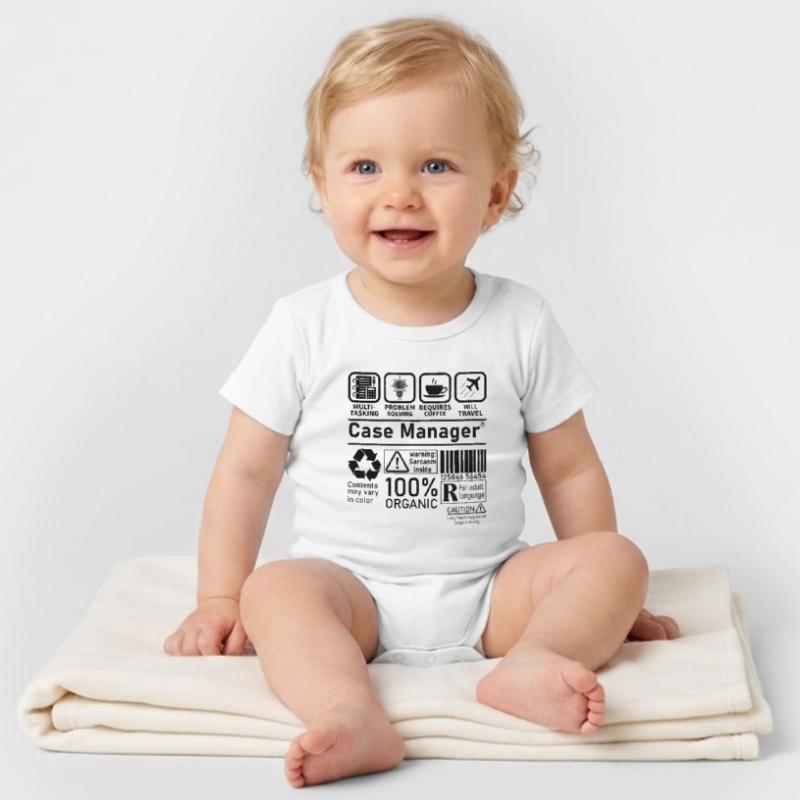 Case Manager multi tasking problem solving require Organic Short Sleeve Baby Bodysuit by Stanley/Stella