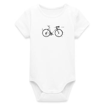 Beau dessin de vélo parfait pour les amateurs de cyclisme - Body bébé manches courtes bio Stanley/Stella - blanc - Devant