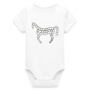 Iron Horse - Organic Short Sleeve Baby Bodysuit by Stanley/Stella - white - Front