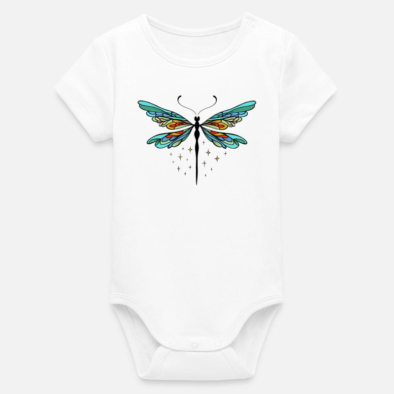 Libelle libellule - Body bébé manches courtes bio Stanley/Stella - blanc