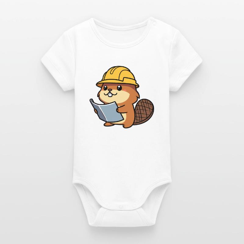 Beaver Builder Bob Plan of Builder Builder Builder Organic Short Sleeve Baby Bodysuit by Stanley/Stella