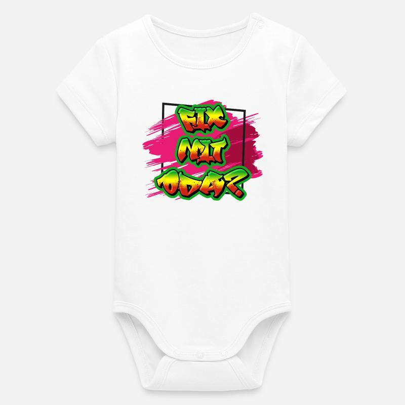 Peinture inspirée du graffiti Pulvérisateur Design, Dialecte - Body bébé manches courtes bio Stanley/Stella - blanc