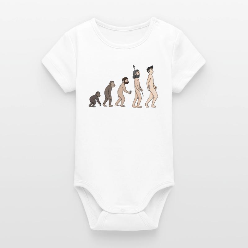 Human Development - Evolution Illustration Organic Short Sleeve Baby Bodysuit by Stanley/Stella