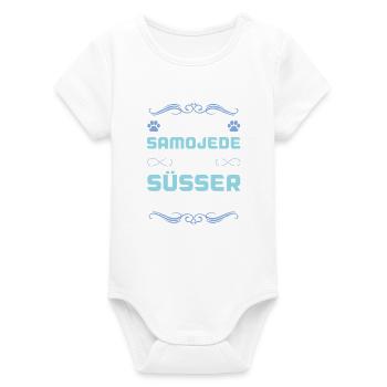 Samoyed Dog Saying - Organic Short Sleeve Baby Bodysuit by Stanley/Stella - white - Front