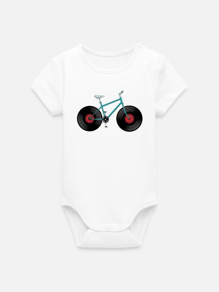 Fahren Sie im Rhythmus - Organic Kurzarm-Babybody von Stanley/Stella - Weiß