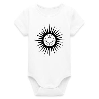 Geometric Sunburst Symbol - Organic Short Sleeve Baby Bodysuit by Stanley/Stella - white - Front
