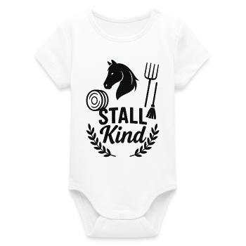 Stallkind Pferdefreund  - Organic Kurzarm-Babybody von Stanley/Stella - Weiß - Vorne