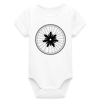 Roue flocon de neige par Cean - Body bébé manches courtes bio Stanley/Stella - blanc - Devant