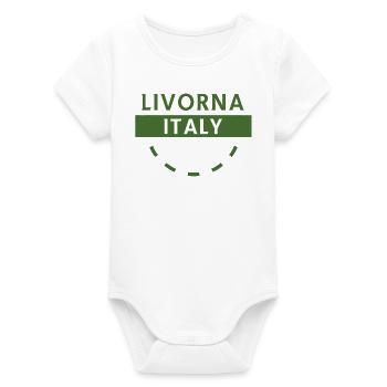 Livourne, Italie, Logo vert - Body bébé manches courtes bio Stanley/Stella - blanc - Devant