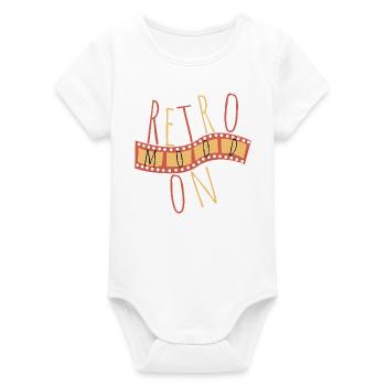 Ambiance rétro – Style vintage - Body bébé manches courtes bio Stanley/Stella - blanc - Devant