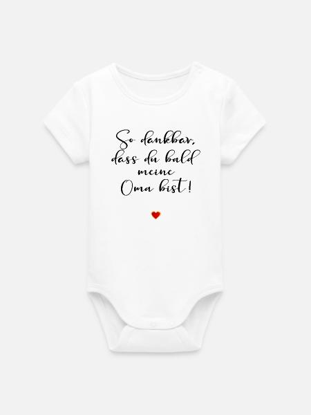 SCHWANGERSCHAFT VERKÜNDEN BABY - Organic Kurzarm-Babybody von Stanley/Stella - Weiß