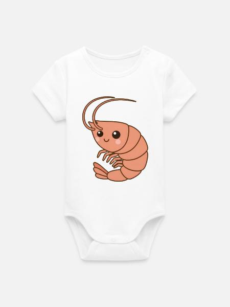 Garnele Shrimp - Organic Kurzarm-Babybody von Stanley/Stella - Weiß