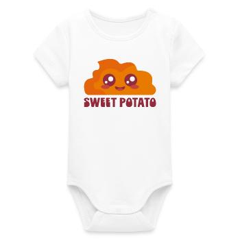 Patate douce dessin animé mignon - Body bébé manches courtes bio Stanley/Stella - blanc - Devant