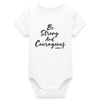 Sei stark und mutig Josua 1:9 Jesus - Organic Kurzarm-Babybody von Stanley/Stella - Weiß - Vorne