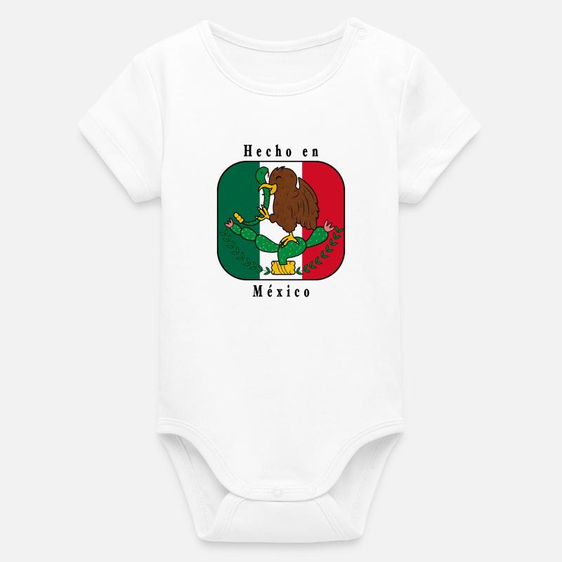 Hecho_en_México escudo - Body bébé manches courtes bio Stanley/Stella - blanc