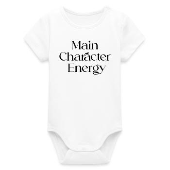 Main_Character_Energy_ _Positive - Organic Short Sleeve Baby Bodysuit by Stanley/Stella - white - Front