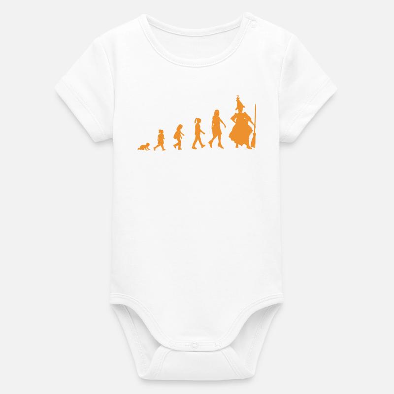 Development into a witch - Organic Short Sleeve Baby Bodysuit by Stanley/Stella - white