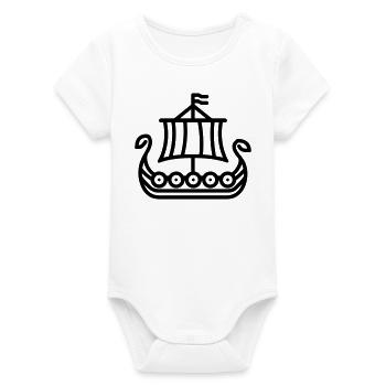 Wikinger - Organic Kurzarm-Babybody von Stanley/Stella - Weiß - Vorne