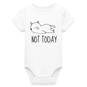 Not today chat humour - Organic Short Sleeve Baby Bodysuit by Stanley/Stella - white - Front
