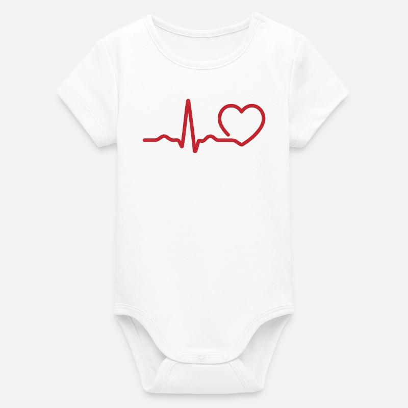 Ligne d’impulsion ECG - Body bébé manches courtes bio Stanley/Stella - blanc