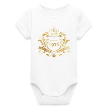 50th Birthday Semper Verum - Established 01/1976 - Organic Short Sleeve Baby Bodysuit by Stanley/Stella - white - Front