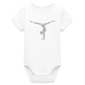 Gymnast Floor Gymnastics Artistic Gymnastics - Organic Short Sleeve Baby Bodysuit by Stanley/Stella - white - Front