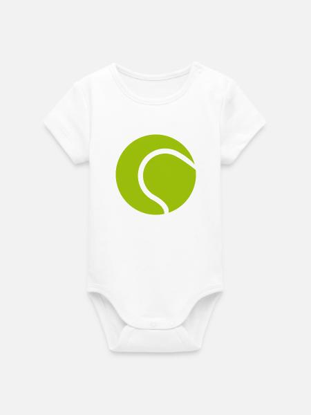 Tennisball - Organic Kurzarm-Babybody von Stanley/Stella - Weiß