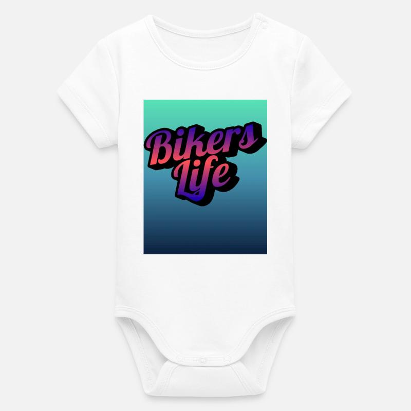 Biker Lebensgradient - Organic Kurzarm-Babybody von Stanley/Stella - Weiß